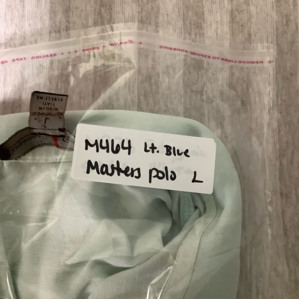 Master Clubhouse Collection Cotton Polo Sz Large Light Blue - Picture 7 of 7